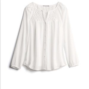 Piper smocking detail button down top